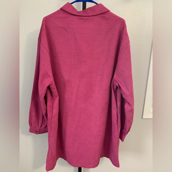 NWT Entro Vibrant Pink Collared Dress/Duster - Picture 2 of 16